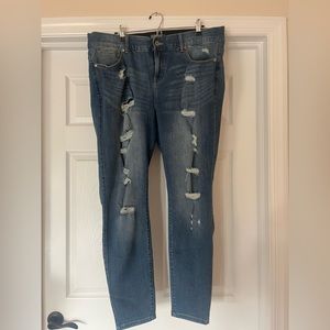 TORRID bombshell skinny ripped jeans; length is regular; NEVER WORN